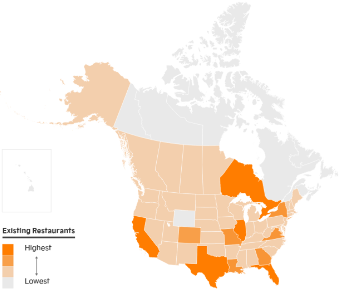 Popeyes Franchise - Territory Map - United States - 2026